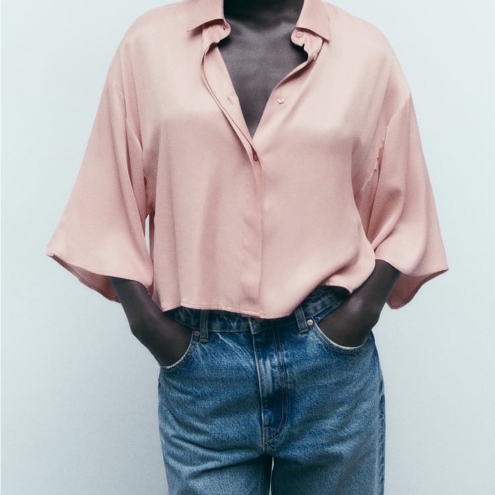 COPY - Zara pink satin top L